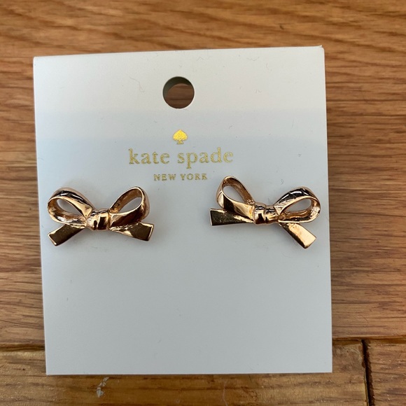 kate spade Jewelry - Kate Spade rose gold bow earrings